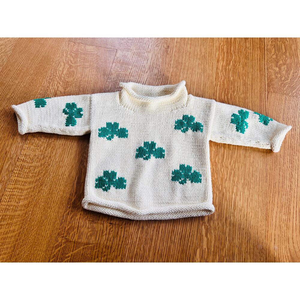 Red Wagon Claver Shamrock St. Patricks Day Baby Sweater 6M